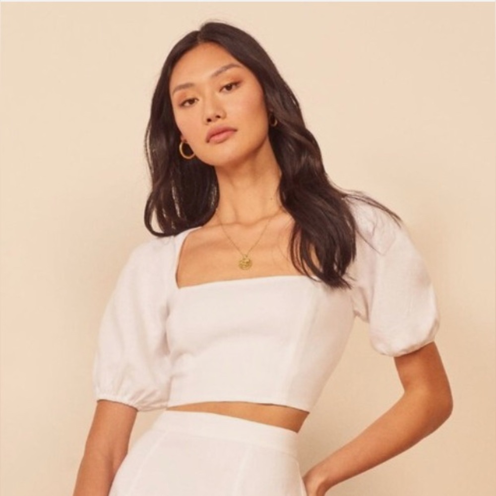 Reformation Yucca linen top Size 6